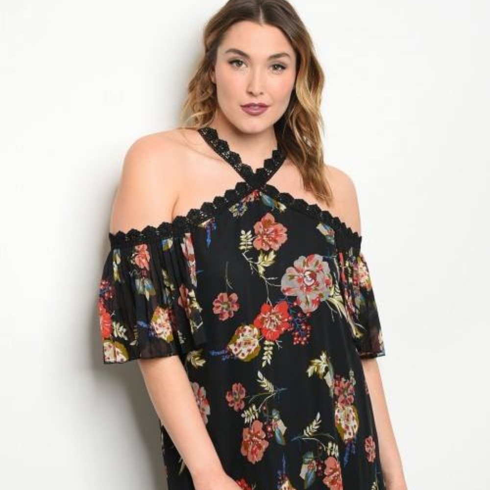 Plus Size halter neck dress